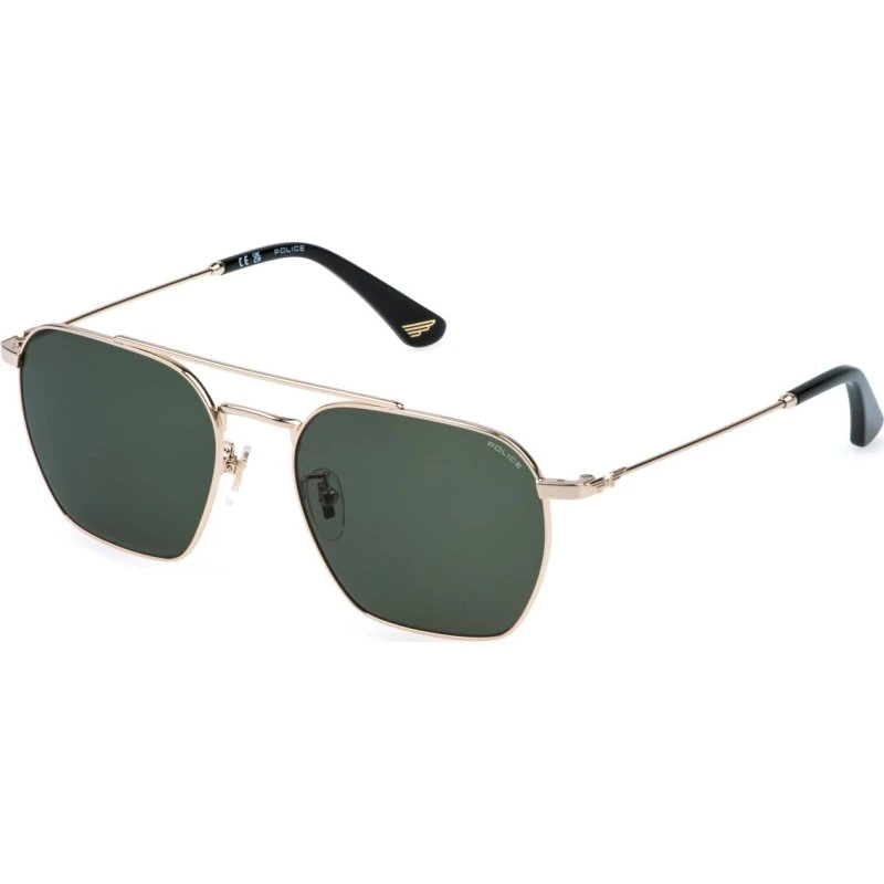 Police SPLR72 Origins Lite 36 Lunettes de Soleil Homme Or et Vert