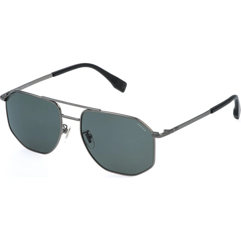 Police SPLR76 GRIND 3 Lunettes de Soleil Carrées Métal Gris