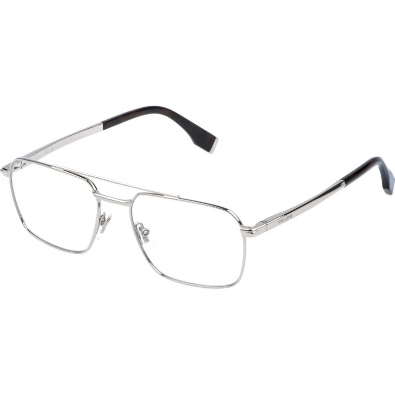 Police VPLR67 Elite 1 579 - Monture Optique Carrée en Métal Palladium