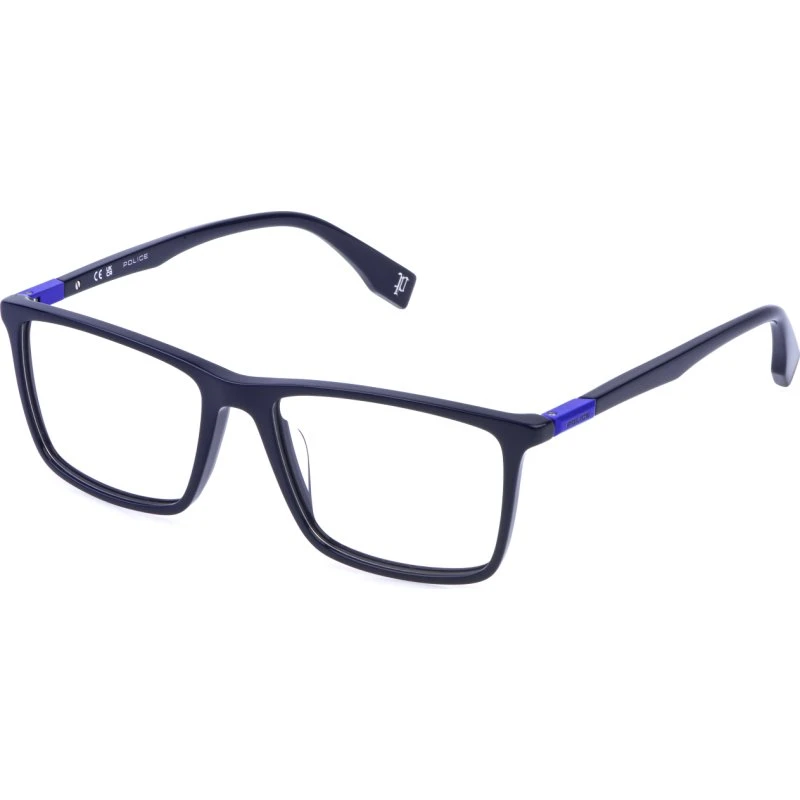 Police VPLR58 Playmaker 1 09LJ - Montures Optiques Carrées Bleues