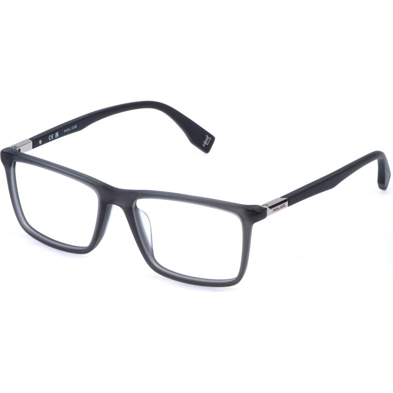 Police VPLR58 Playmaker 1 03GU - Monture Optique Carrée en Acétate Gris