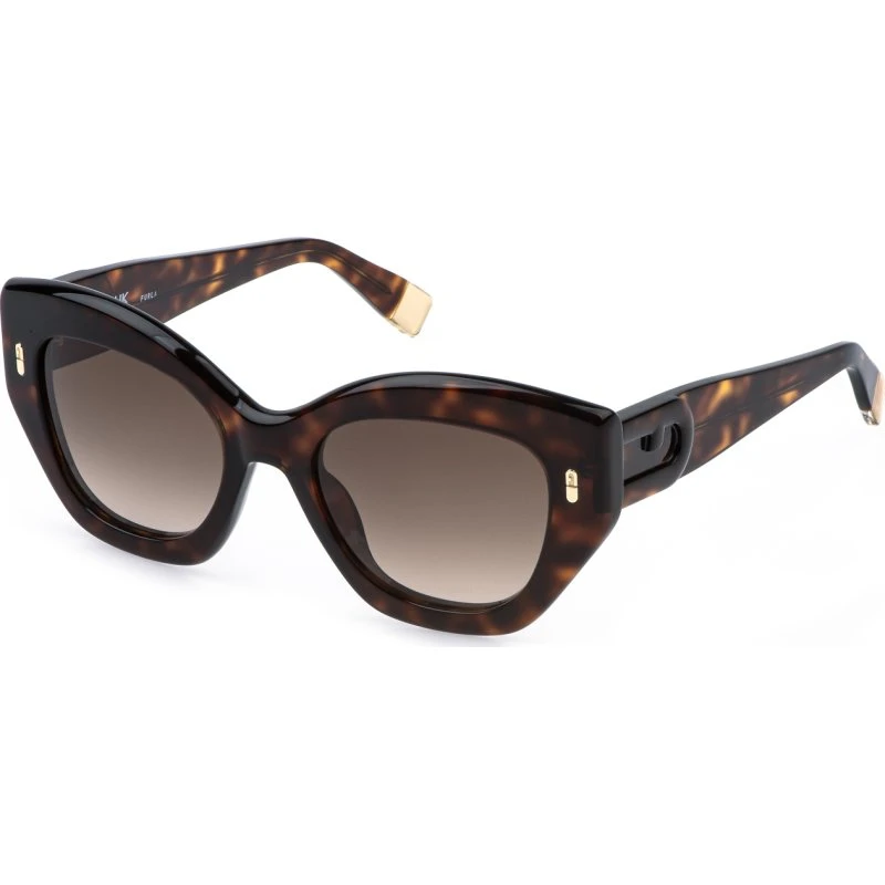 Furla SFU985 Lunettes de soleil Papillon en Acétate - Havane