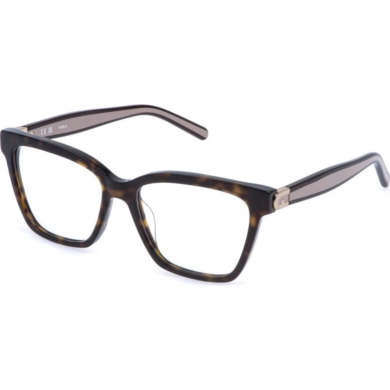 Furla VFU992 0GFS Lunettes de vue Carrées en Acétate - Havana