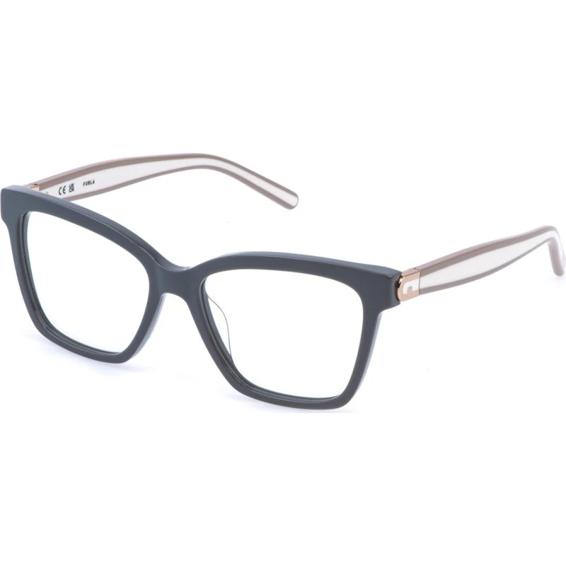 Furla VFU992 0GFS Lunettes de vue carrées en acétate gris