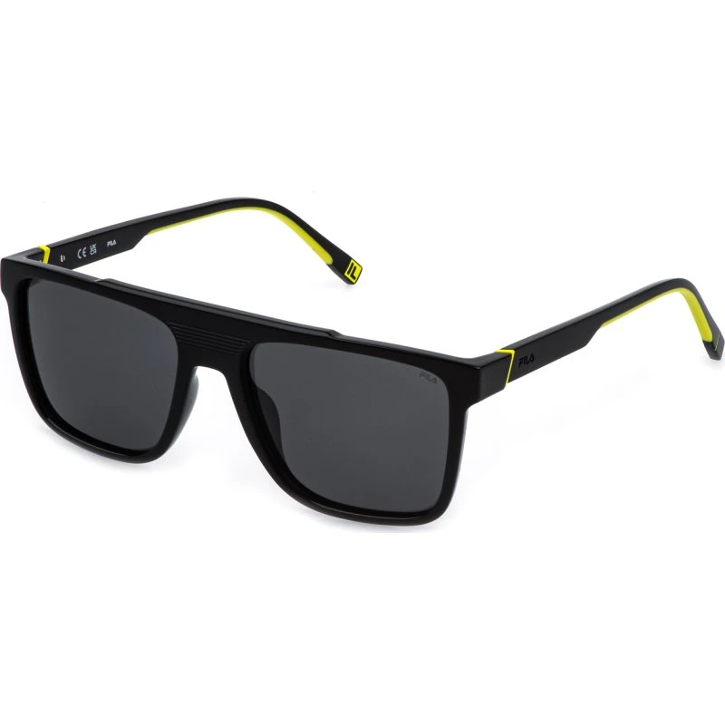 Fila SFID20 Z42P Lunettes de Soleil Carrées Noires Fumées Homme