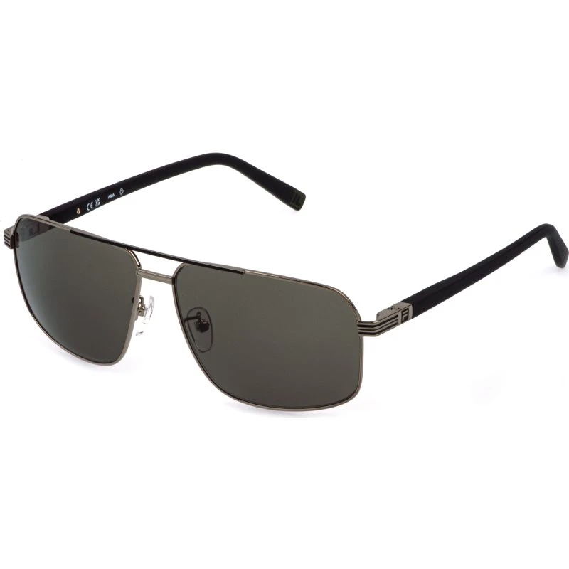 Fila SFID24 02A8 Lunettes de Soleil Carrées en Métal Or et Gris