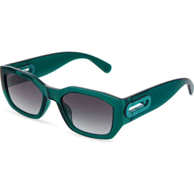 Furla SFUB07 0J80 Lunettes de Soleil Géométriques Vert Fumée