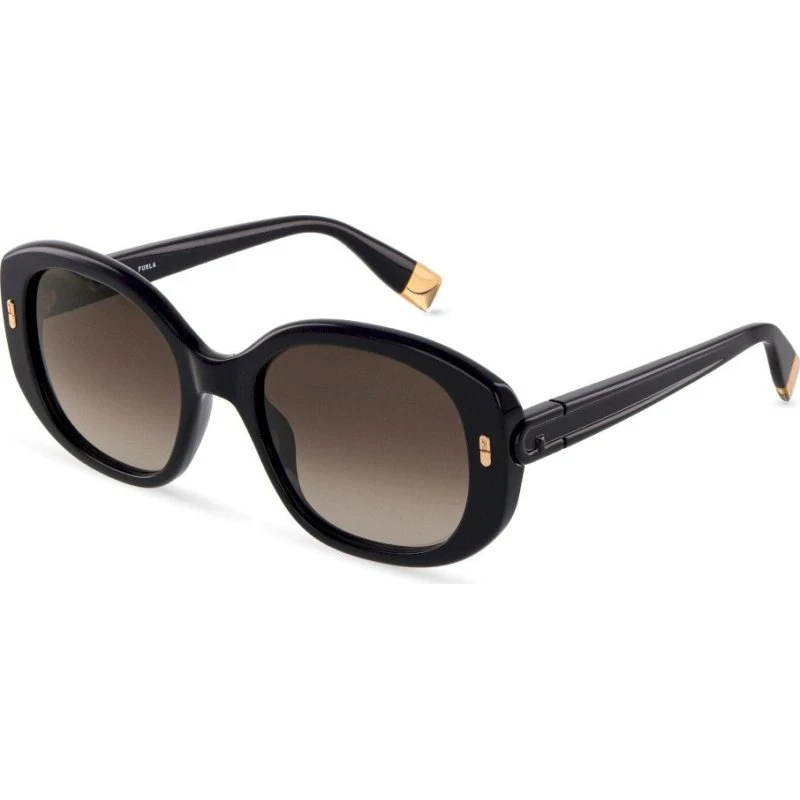 Furla SFUB10 Lunettes de soleil géométriques en acétate noir