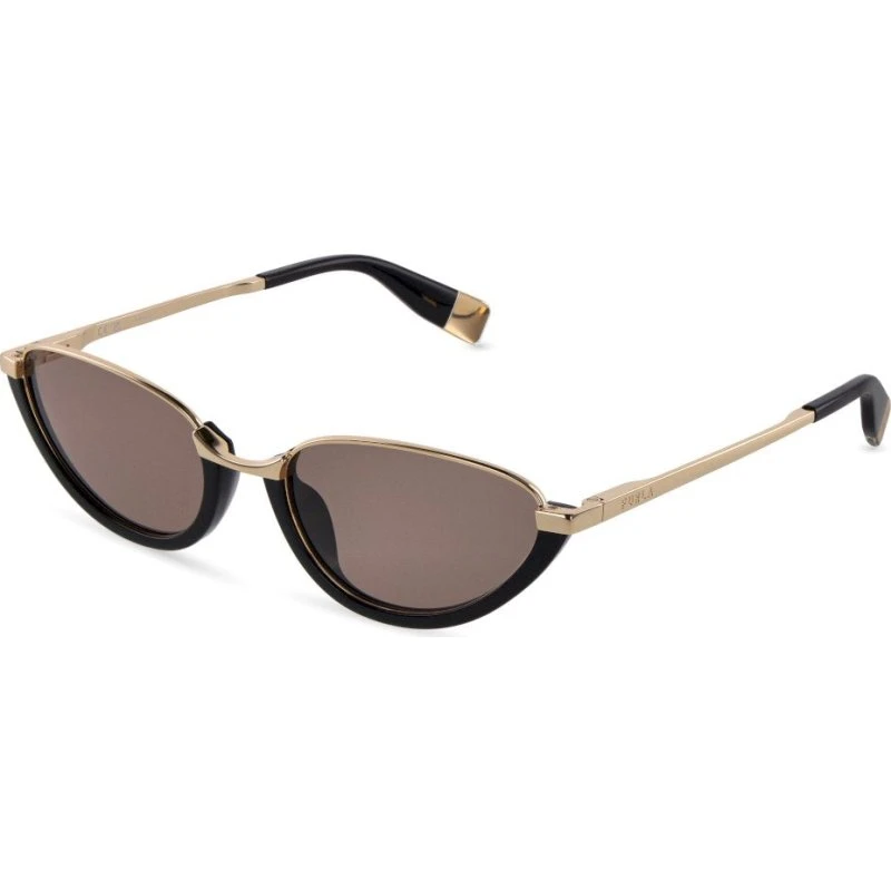 Furla SFUB16 Lunettes de soleil Géométriques Or et Marron