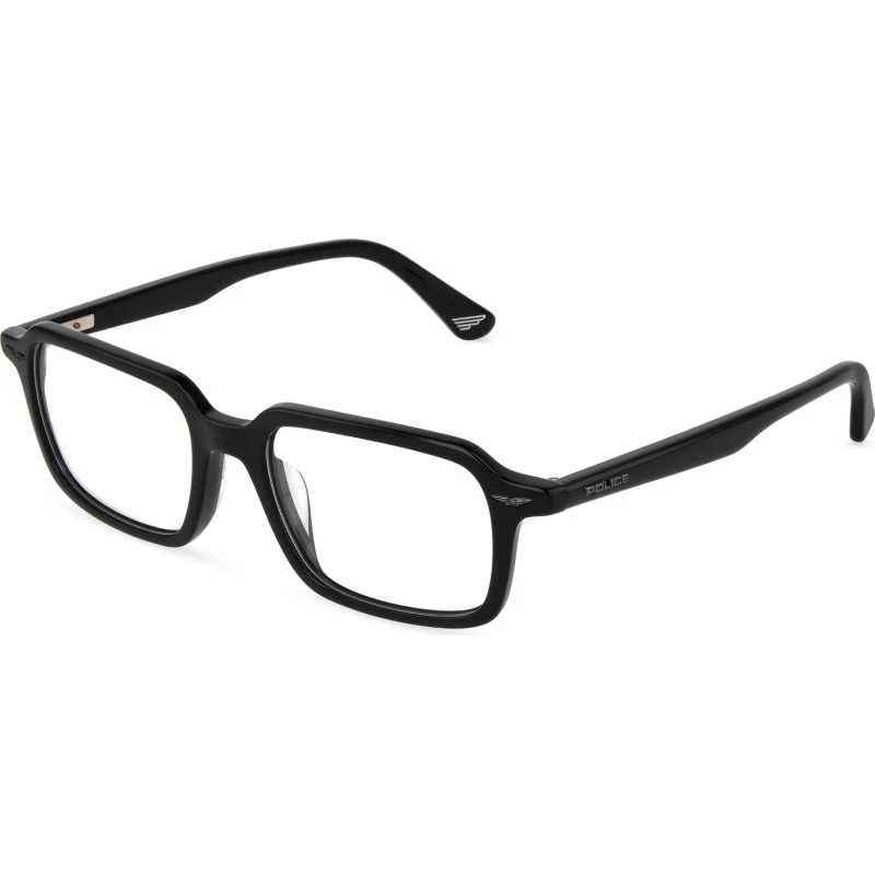 Police VPLU61 GATOR EVO 2 Homme - Montures Carrées en Acétate Noir