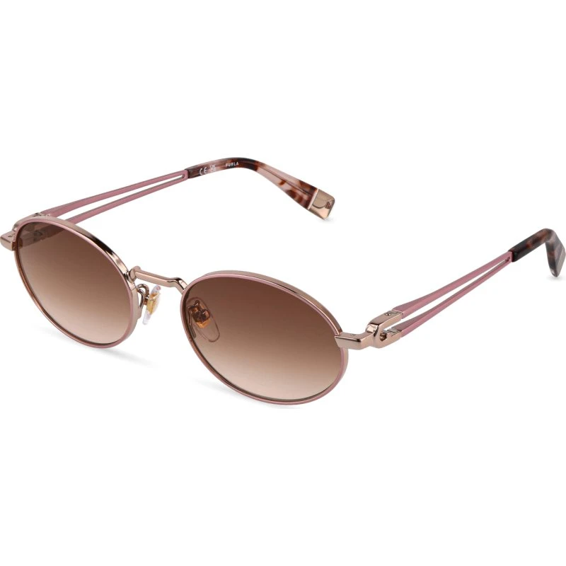 Furla Lunettes de soleil SFUB30 0F38 Géométriques Marron