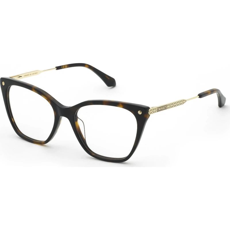 Twinset VTW127 04BL - Lunettes de vue carrées en acétate Havana
