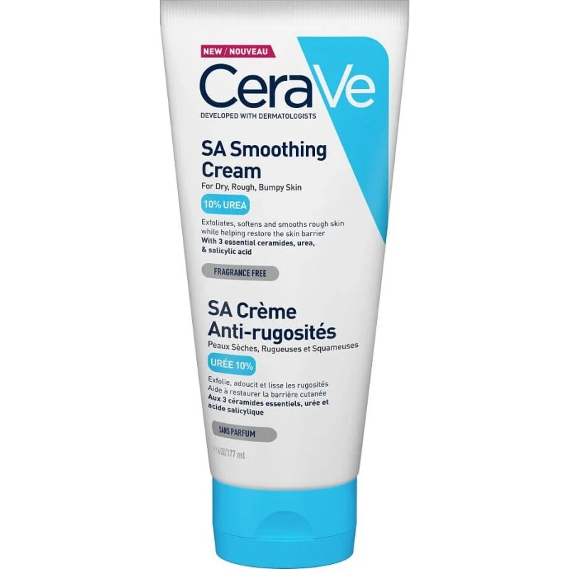 CeraVe Crème SA Anti-Rugosités Hydratante et Exfoliante, 177 ml