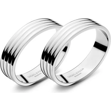 Georg Jensen Bernadotte Ronds de Serviette Acier Verni (2 Pièces)