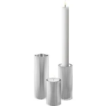 Georg Jensen Set de 3 bougeoirs Bernadotte en acier inoxydable