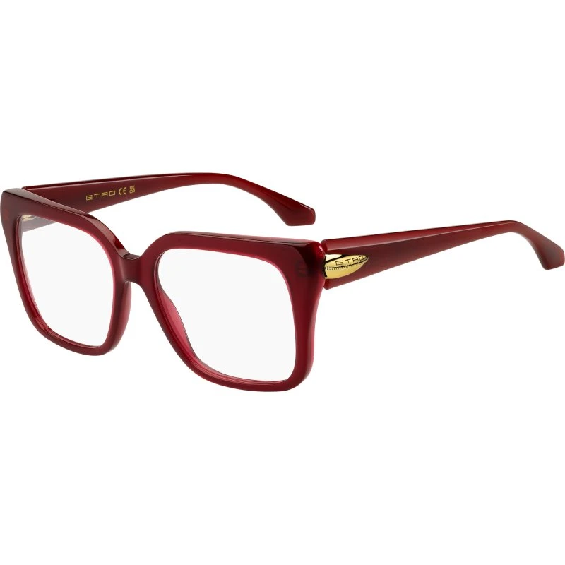 Etro Montures Optiques ETRO 0135 C9A Carrées en Acétate Rouge
