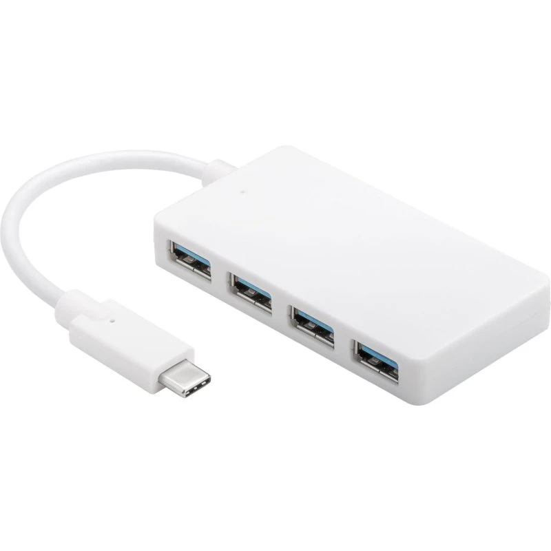 Goobay 66274 Station d'accueil USB-C 4x USB 3.0 Blanc