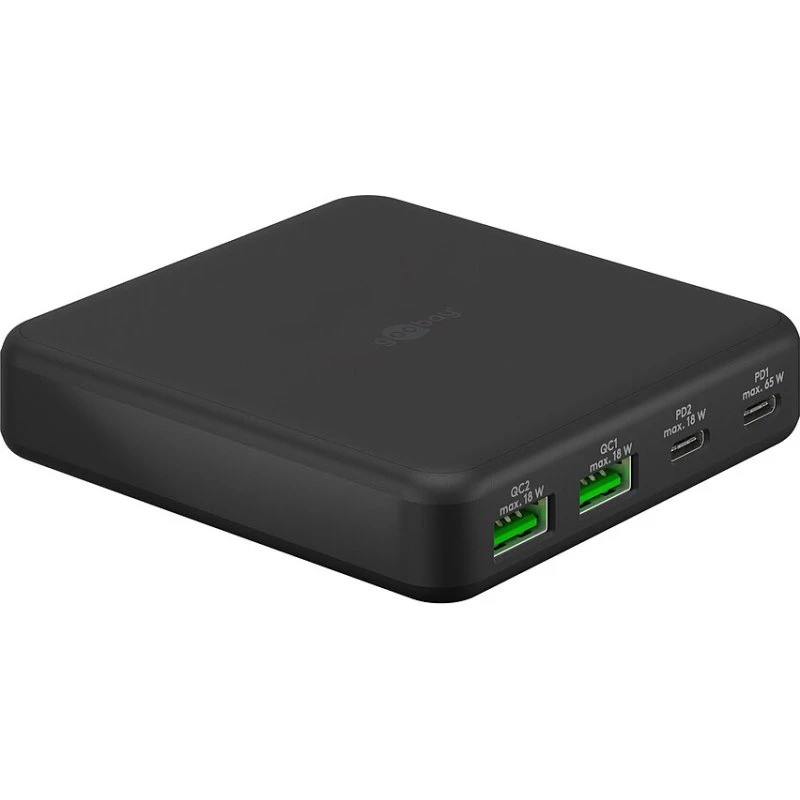 Goobay Chargeur USB-C 65W 2x USB-A 2x USB-C PD Noir