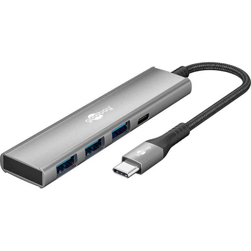 Goobay Slim 4-port USB Hub USB-C vers 1x USB-C + 3x USB-A