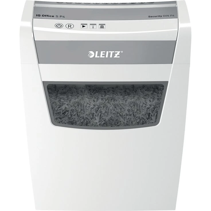 LEITZ IQ Office S - Destructeur de documents P-4, 23 L, blanc/argent