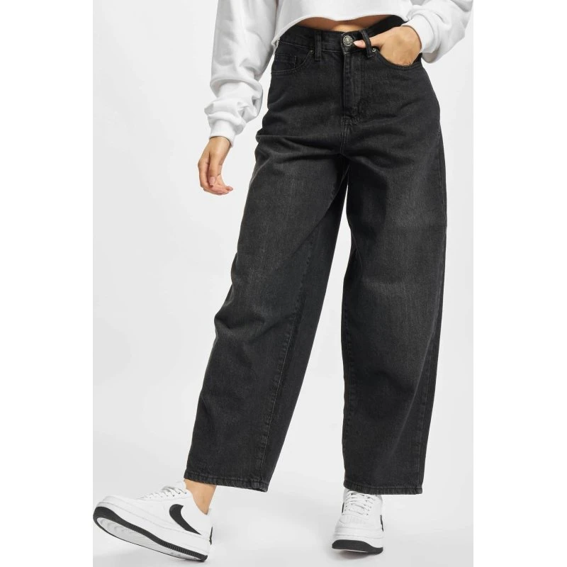 Urban Classics Jean Femme Casual Taille Haute Noir