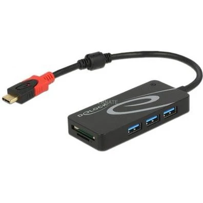 Delock 62900 HUB USB 3.0 Type-C 3 ports Noir