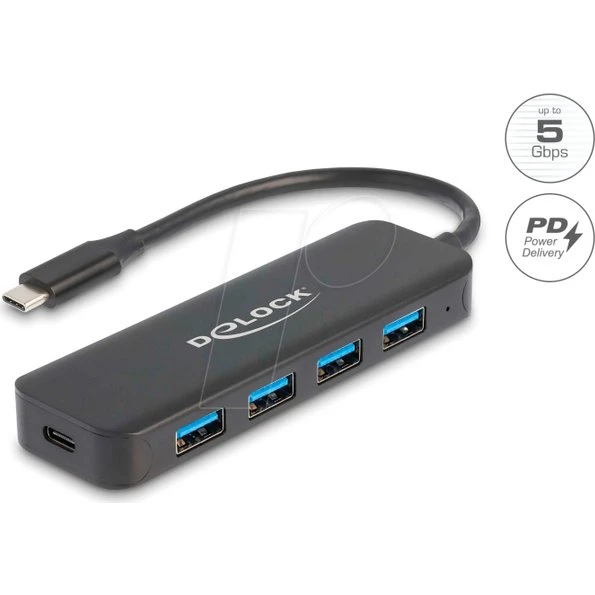 Delock Hub USB-C 4 ports 85W métal