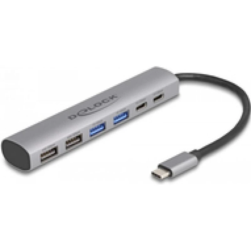 Delock USB Hub 6 ports Type-C, aluminium
