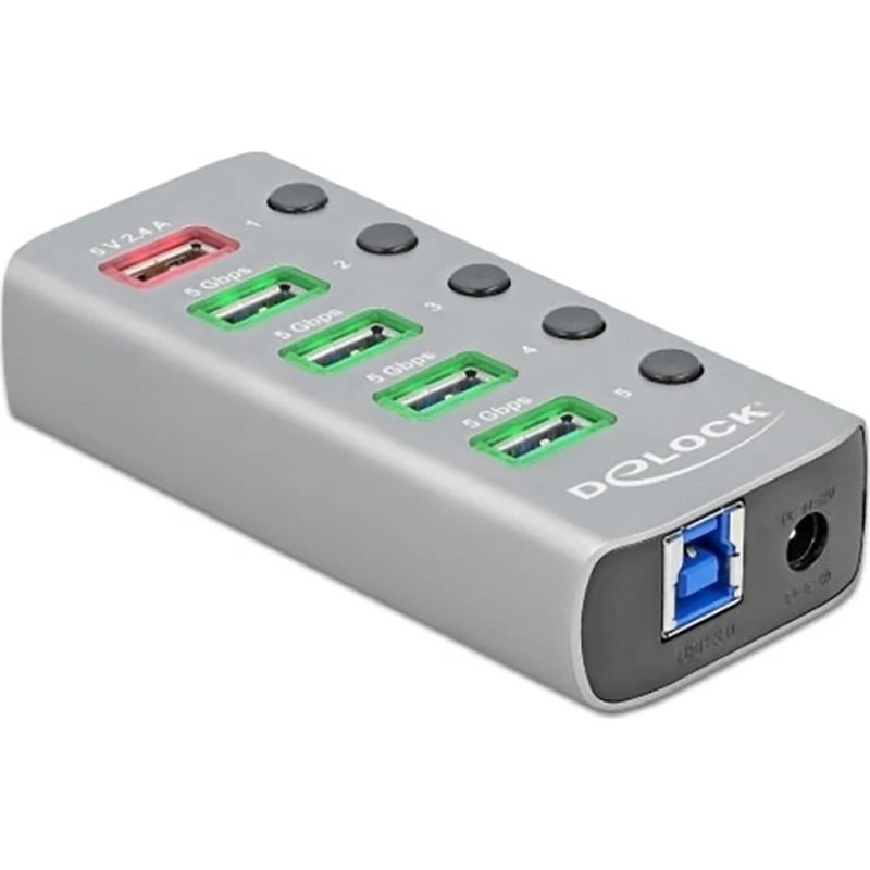 Delock Hub USB 3.2 Gen 1 4 ports gris