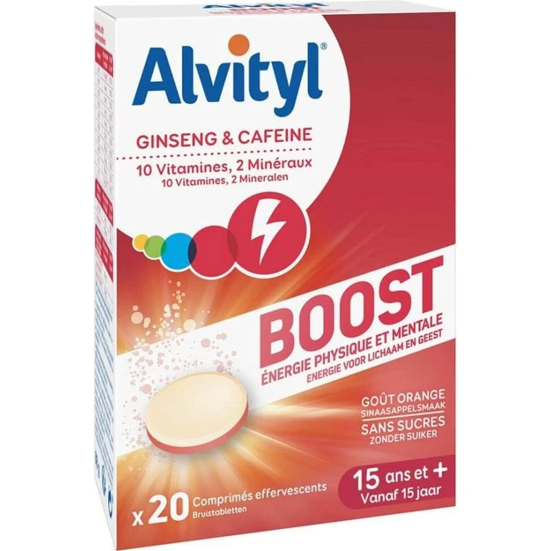 Alvityl Boost 20 Comprimés Effervescents - Énergie Physique et Mentale