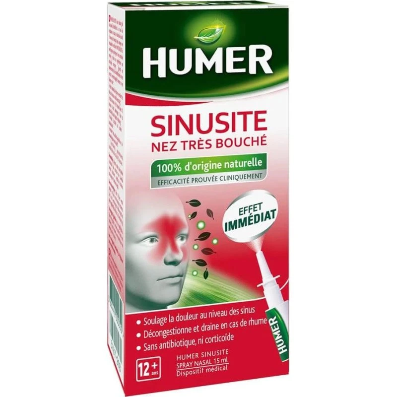 Humer Sinusite Spray Nasal Décongestionnant 15ml
