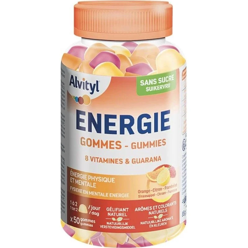 Alvityl Energie 8 Vitamines & Guarana Gommes Orange Citron Framboise