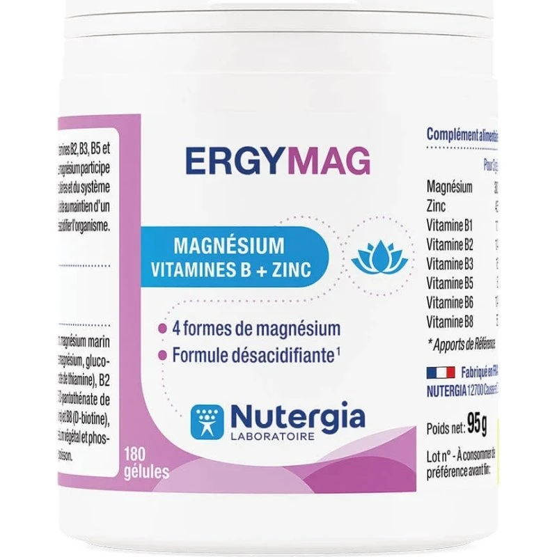 Nutergia Ergymag Magnésium, Vitamines B et Zinc - 180 Gélules