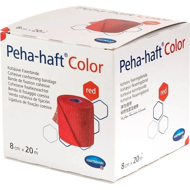 Hartmann Peha-haft Color Rouge, Bande Élastique Autocollante 8cm x 20m