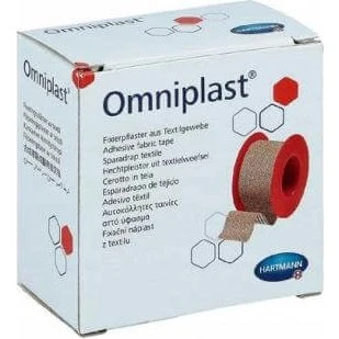 Omniplast Hartmann - Sparadrap en tissu hypoallergénique 1,25cm x 5m