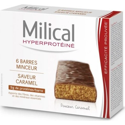Milical Barre Caramel Hyperprotéinée 6 Barres