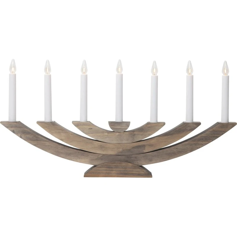STAR TRADING Lampe déco fenêtre Navida, bois, 7 lampes, brune