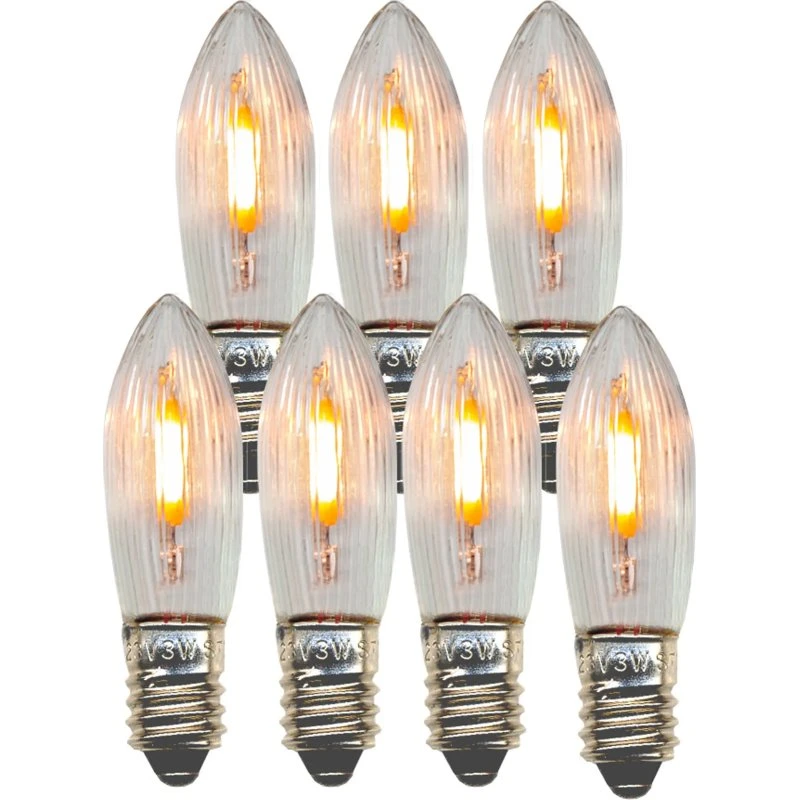 STAR TRADING Ampoule LED Bougie E10 0,5W Claire Lot de 7