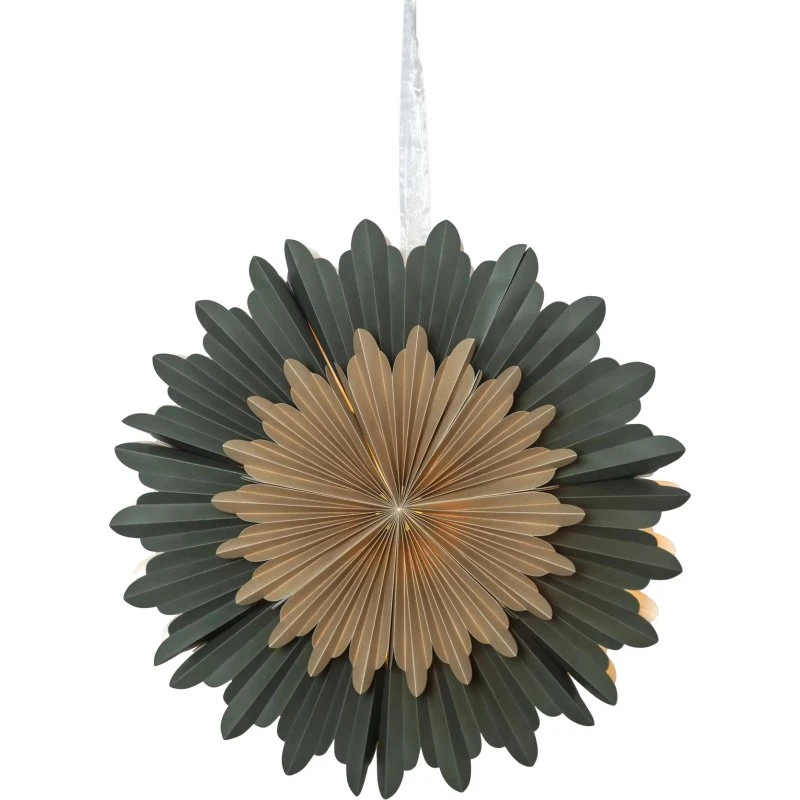 STAR TRADING Étoile en papier Crystal sans douille, Verte, Ø55 cm