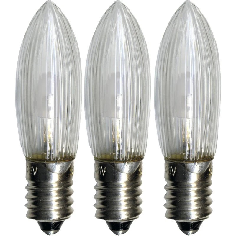 Star Trading Lot de 3 Ampoules LED E10 Bougie 0,2W 2100K
