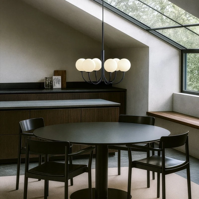 Herstal Lustre BALLON Noir Ø 60 cm - 6 Lampes