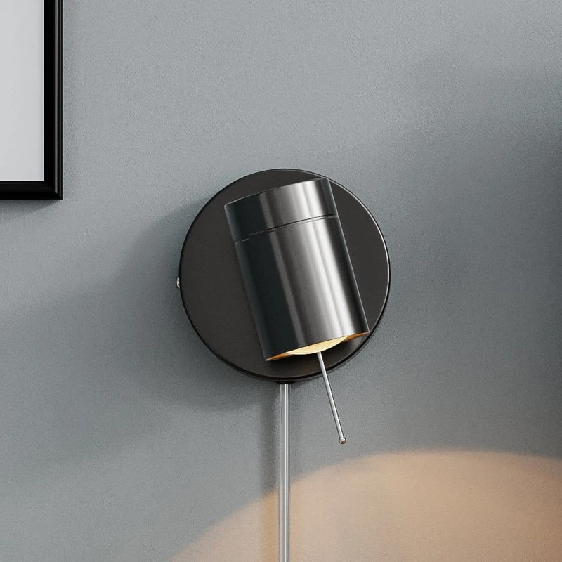 By Rydéns Applique Murale Correct Noire avec Variateur GU10