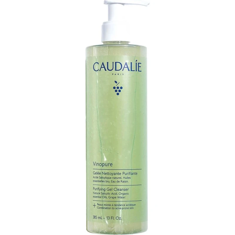 Caudalie Vinopure Gel Nettoyant Purifiant pour Peaux Acnéiques, 385ml