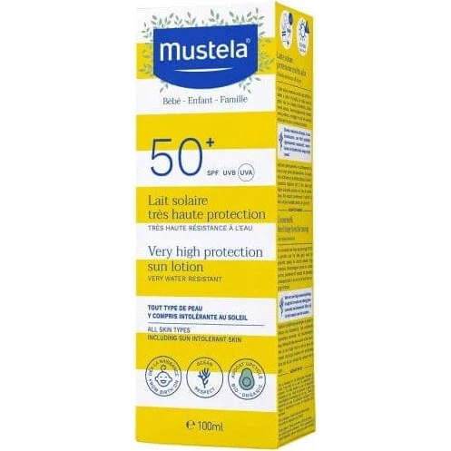 Mustela Lotion Solaire SPF 50+ pour Bébé et Enfant, 100ml