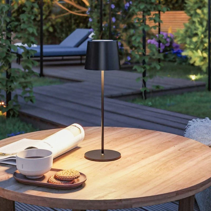 Lampe à poser LED rechargeable Paulmann Gilo, noire, IP44