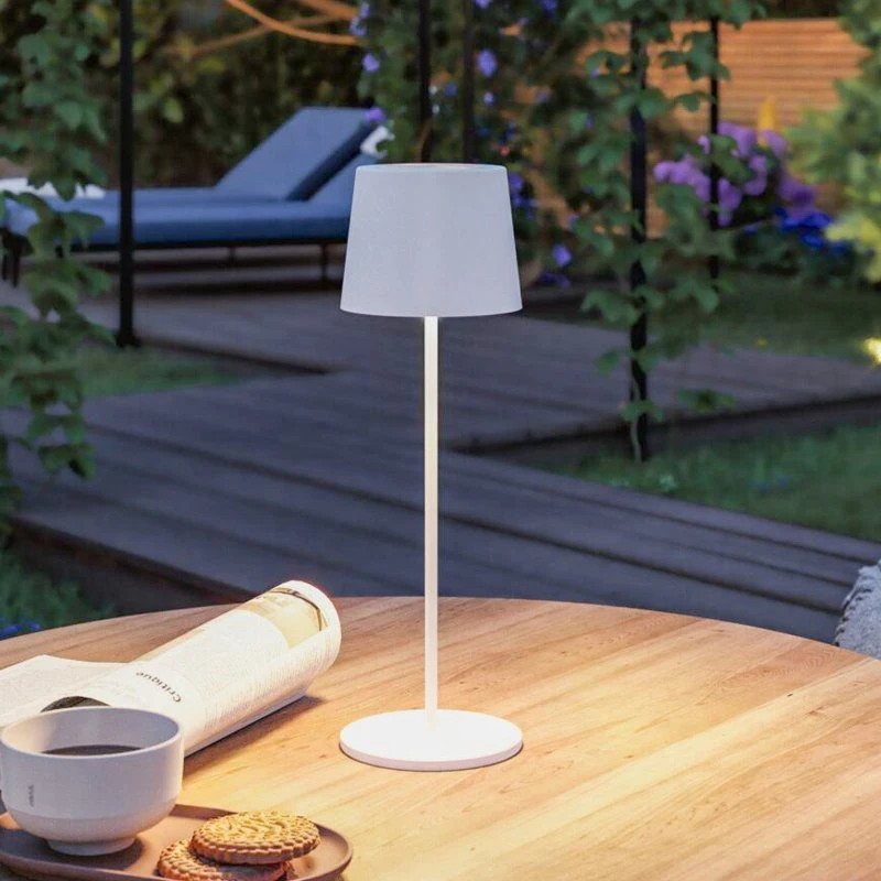 Paulmann Lampe à poser portable Gilo IP44 blanc mat