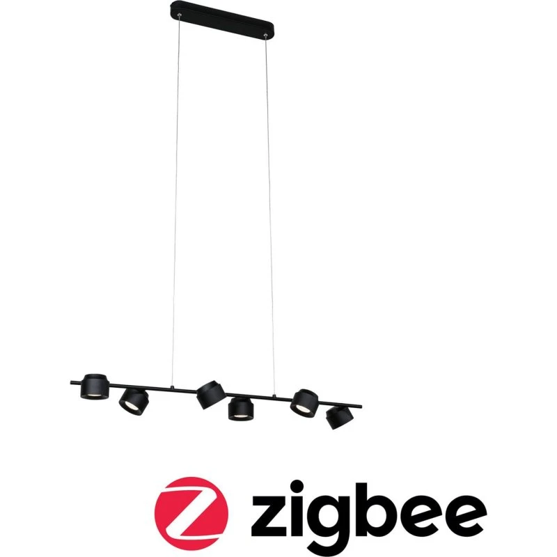 Paulmann Puric Pane 6 Suspension Zigbee Dim. Noir