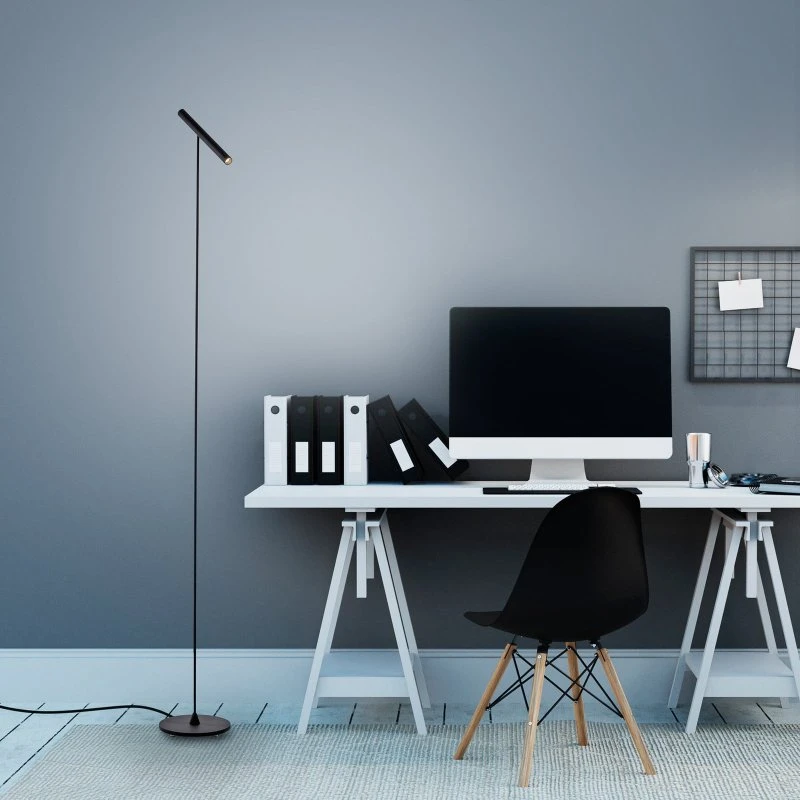 Lampadaire LED PURE Tutua Noir avec Variateur et Capteur