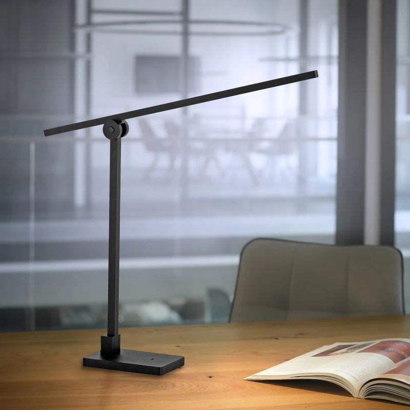 PURE PURE Lampe de table LED Grafo noire avec variateur à capteur