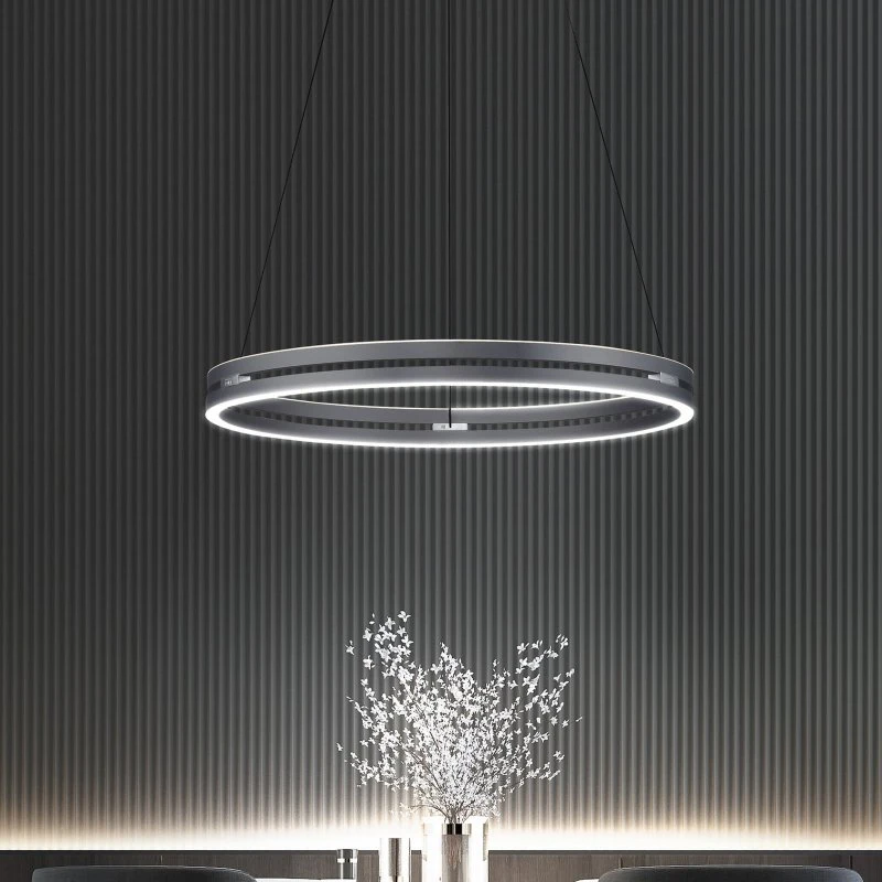 Paul Neuhaus Suspension LED E-Loop, Gris Mystique, Ø 70 cm